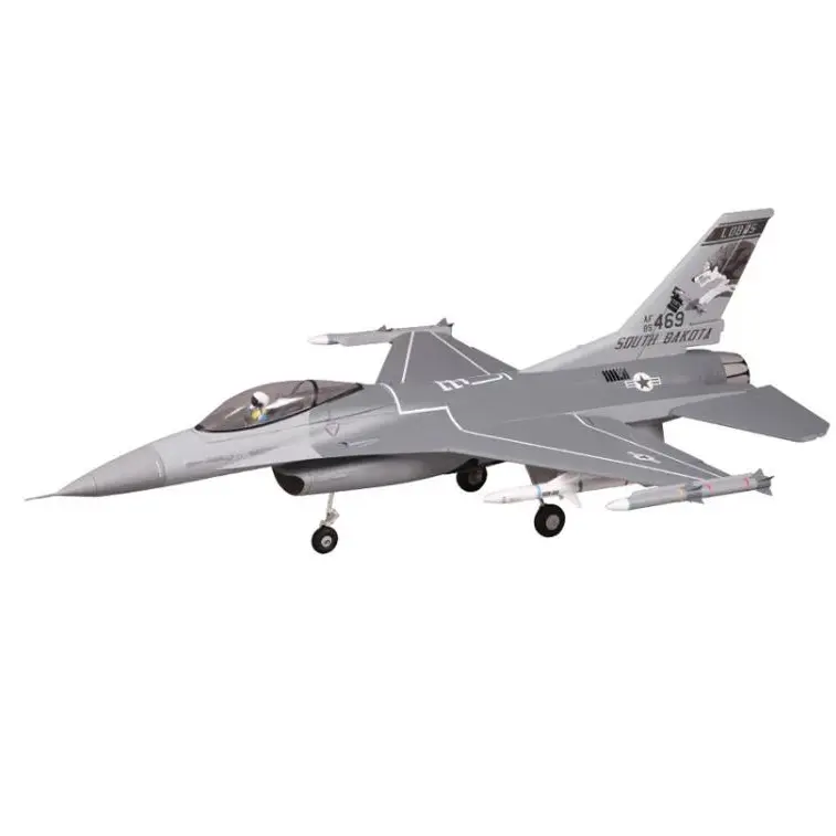 FMS Hobby 70mm EDF Motor RC Fighter Jet F-16C Fighting Falcon PNP RC Aircraft - 5 Different Decals, Button Type Canopy Hatch, Clean Lines, Airplanes & Helicopters (Transmitter, Receiver, Battery, Charger Not Included)