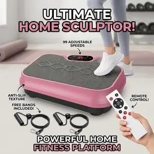 Elon Vibration Plate Exercise Machine - Whole Body Workout Platform with Remote Control & Resistance Bands | Portable Home Gym Equipment for Muscle Toning, Circulation & Low Impact Fitness