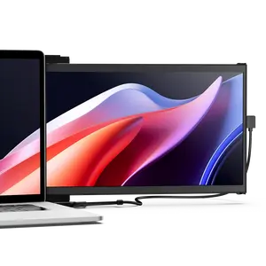 Mobile Pixels Duex Max DS 14.1'' FHD 1080p Laptop Screen Extender, 1.8lbs Ultra-Slim Portable Monitor for 14"-17.3" Laptop, Plug & Play Travel Dual Screen Compatible with mac/Windows/Apple/Android/Switch