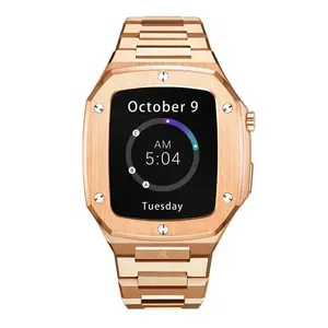Rosegold Smartwatch Case - Multicolor Design, Date Display, AM/PM Indicator, Stylish and Elegant Accessory for Wearable Use