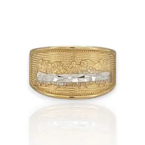 Rectangle Last Supper Ring - 10K Yellow Gold