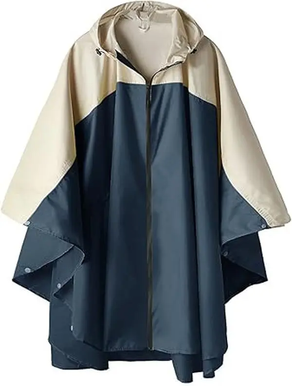Rain Poncho Hooded Waterproof Raincoat for Adults Women