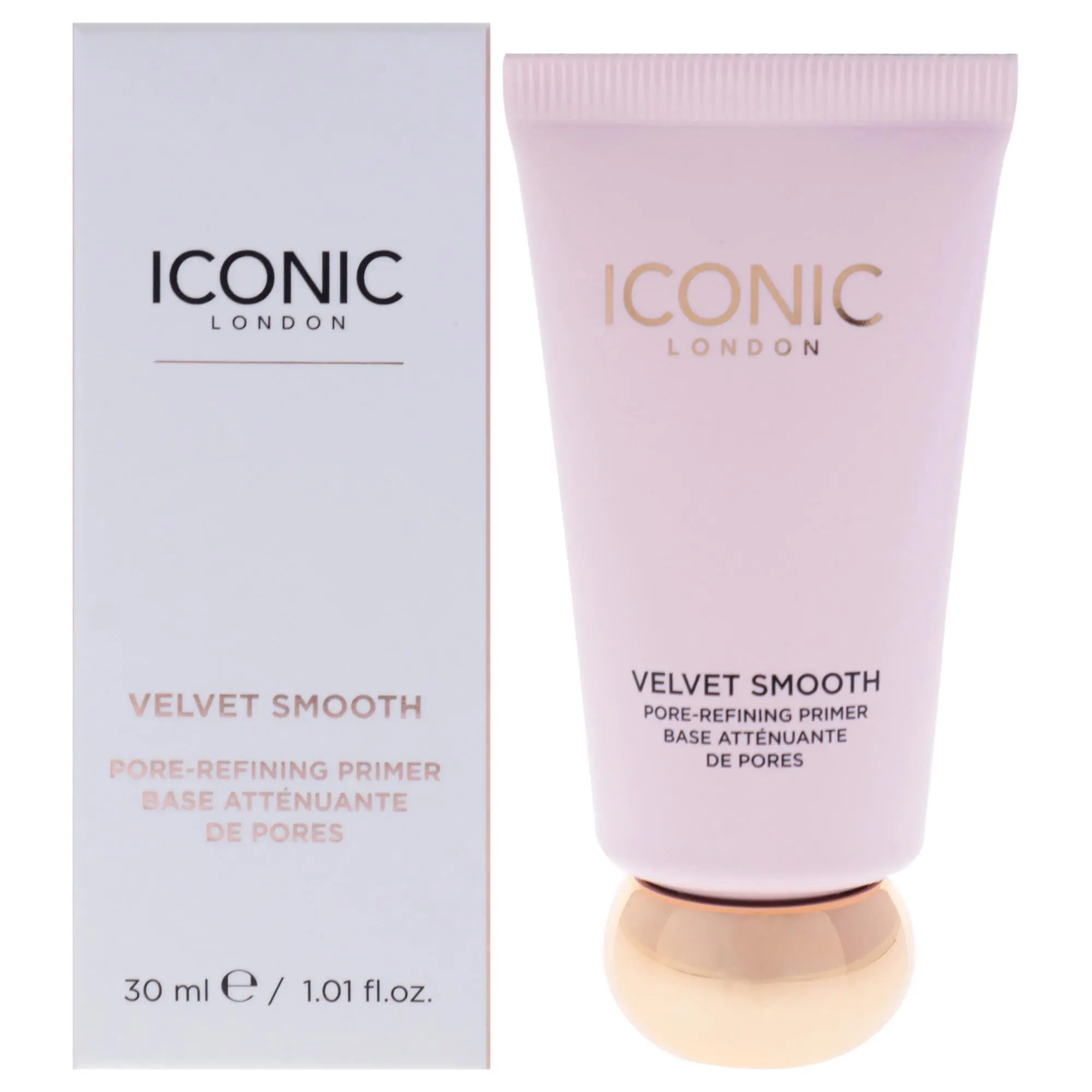 Iconic London Velvet Smooth Pore-Refining Face Primer for Women - Flawless Makeup Prep, 1.01 oz