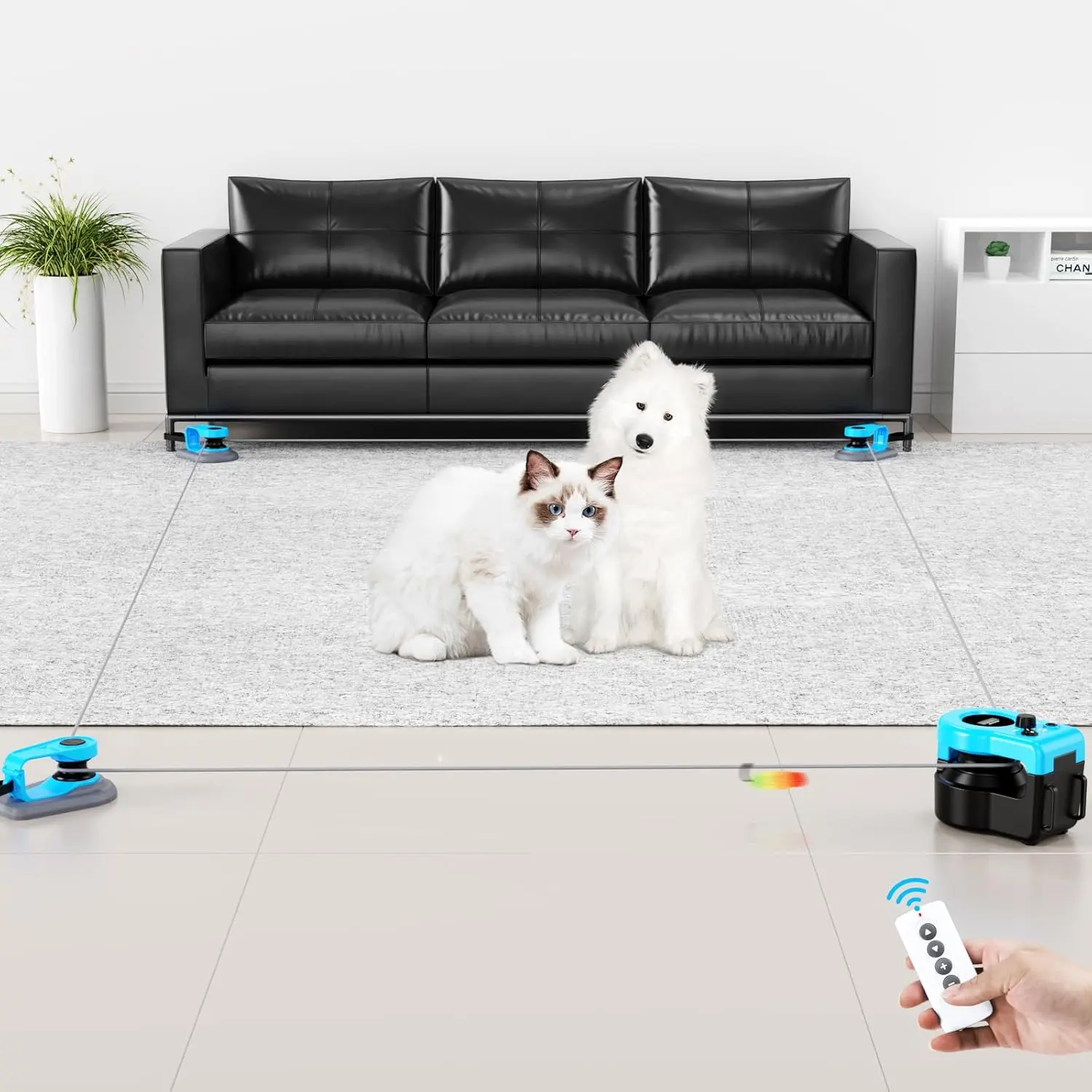 Interactive Cat Toy for Indoor Cats, Automatic Laser & Moving Treadmill, USB-C Rechargeable Auto/Manual Modes, Keeps Cats Active, Smart Exercise Toy for Kittens, Self Play Cat Enrichment stuff anti-slip design