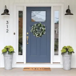 Creative Lifelike Eucalyptus Hanging Wreath Party Decor, Artificial Wreath for Wedding Party Special Festival for Front Door Wall Window