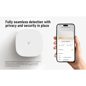 Human Presence Sensor WiFi Motion Detector 60GHz mmWave Radar Smart Fall Detection for Seniors Privacy-Safe Alexa Google Home 2.4 GHz Wi-Fi