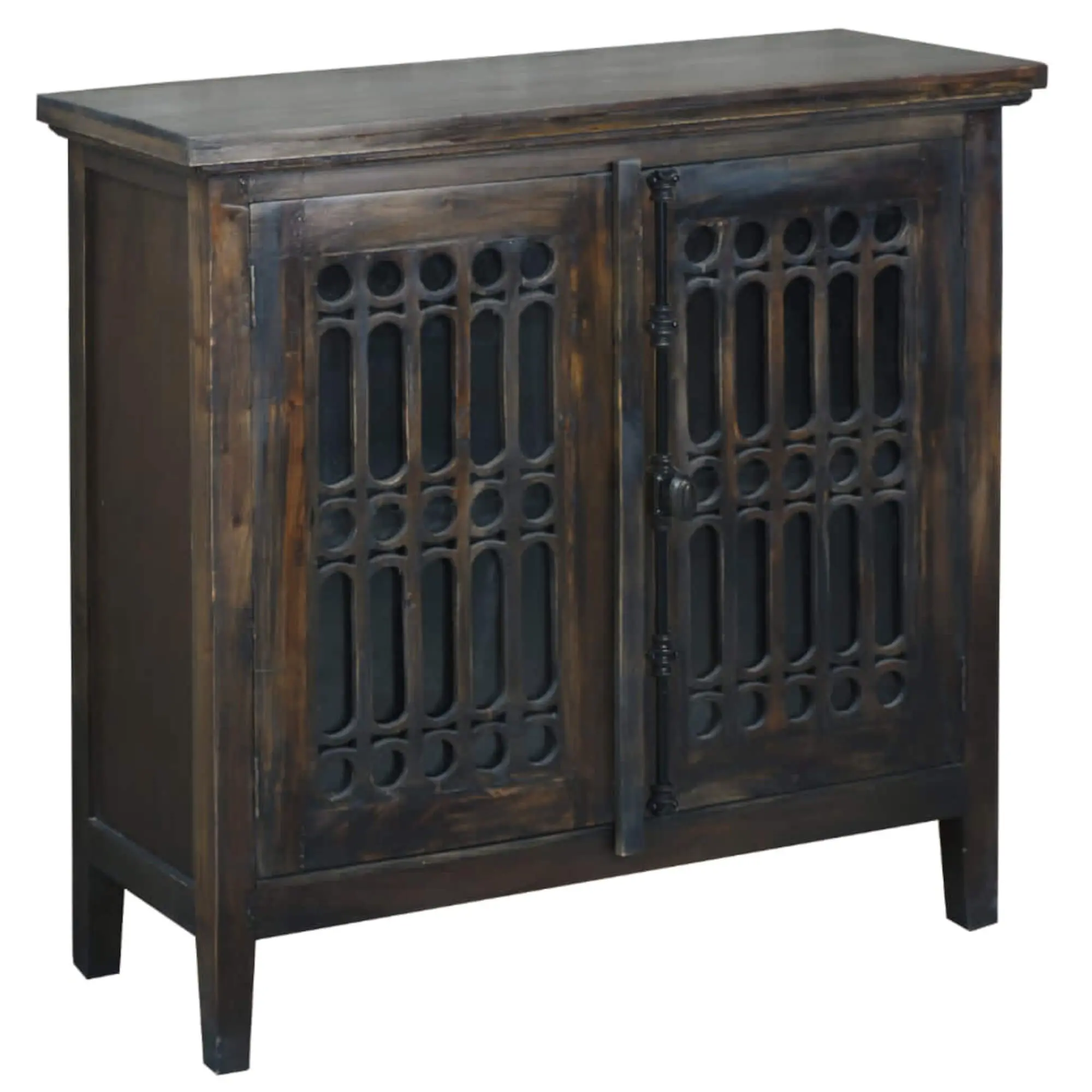 Shabby Chic- Cottage Carved Cabinet – Vintage Iron