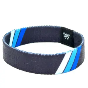 Blue Retro Stripes Wristband Bracelet