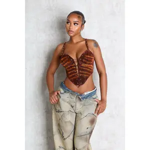 St. George Faux Suede Corset Top