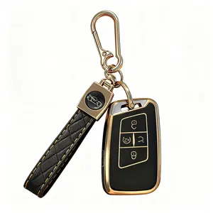 TPU Key Fob Cover Compatible with 2018 2019 2020 2021 2022 2023 2024 2025 VW Volkswagen Atlas Golf Alltrack Jetta Passat Tiguan Taos (not for Keys with Eject/flip/fold Buttons)