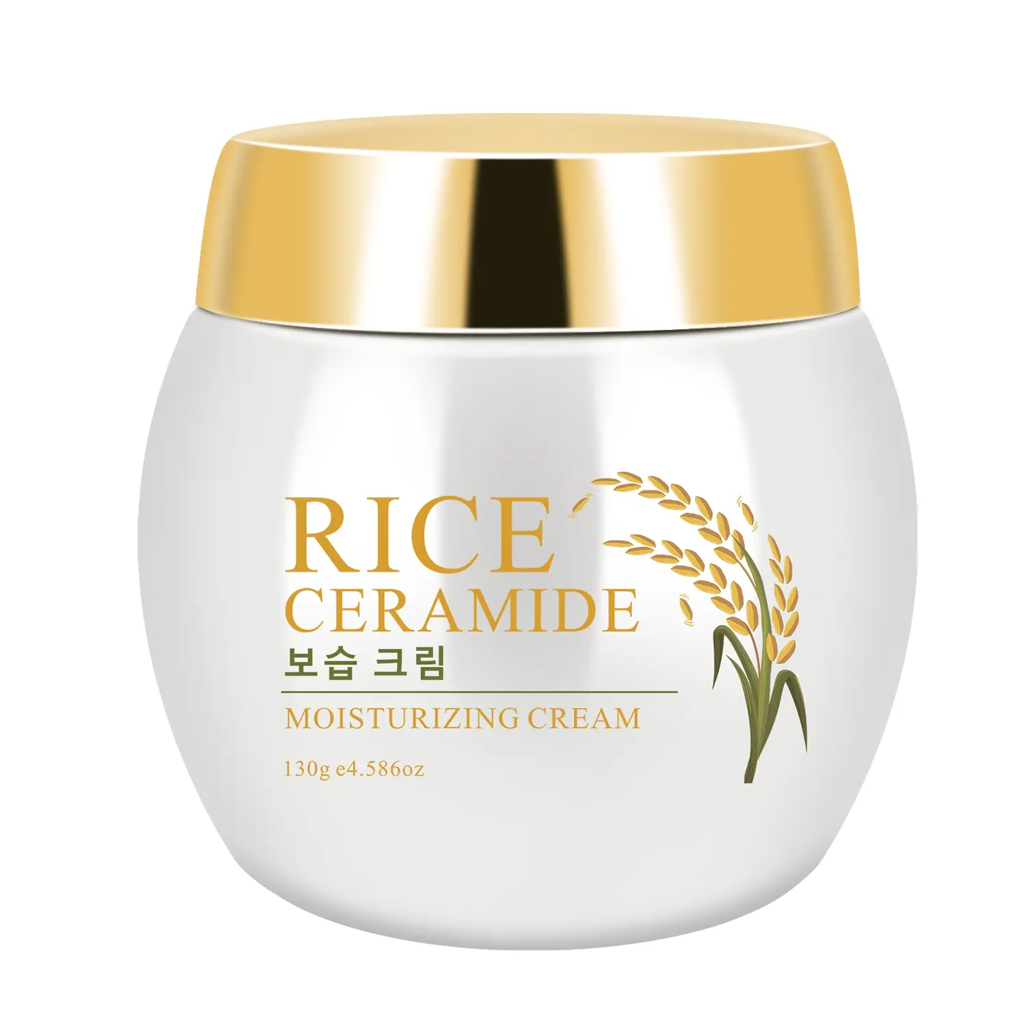 130g Rice Ceramide Infused Moisturizing Cream, Brightening Nourishing Moisturizer, Daily Moisturizers, banish tightness and flakiness, Formulated with Rice Extract, delivers 24-hour hydration, brightening, soothing, and firming for skin care