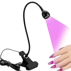 Portable UV LED Nail Lamp, Clip-On Gel Polish Curing Light, Integrated Illumination, Home DIY Nail Care, Neck-Style Design
