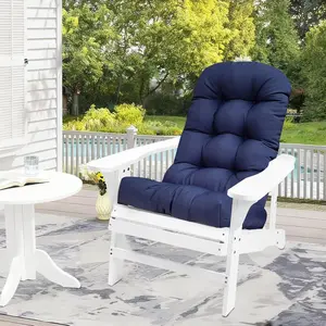 Outdoor Adirondack Chair Cushions for Patio Furniture Navy Blue Thick Tufted  Rocking Chair Cushion with High ,43"*20"*3.9"