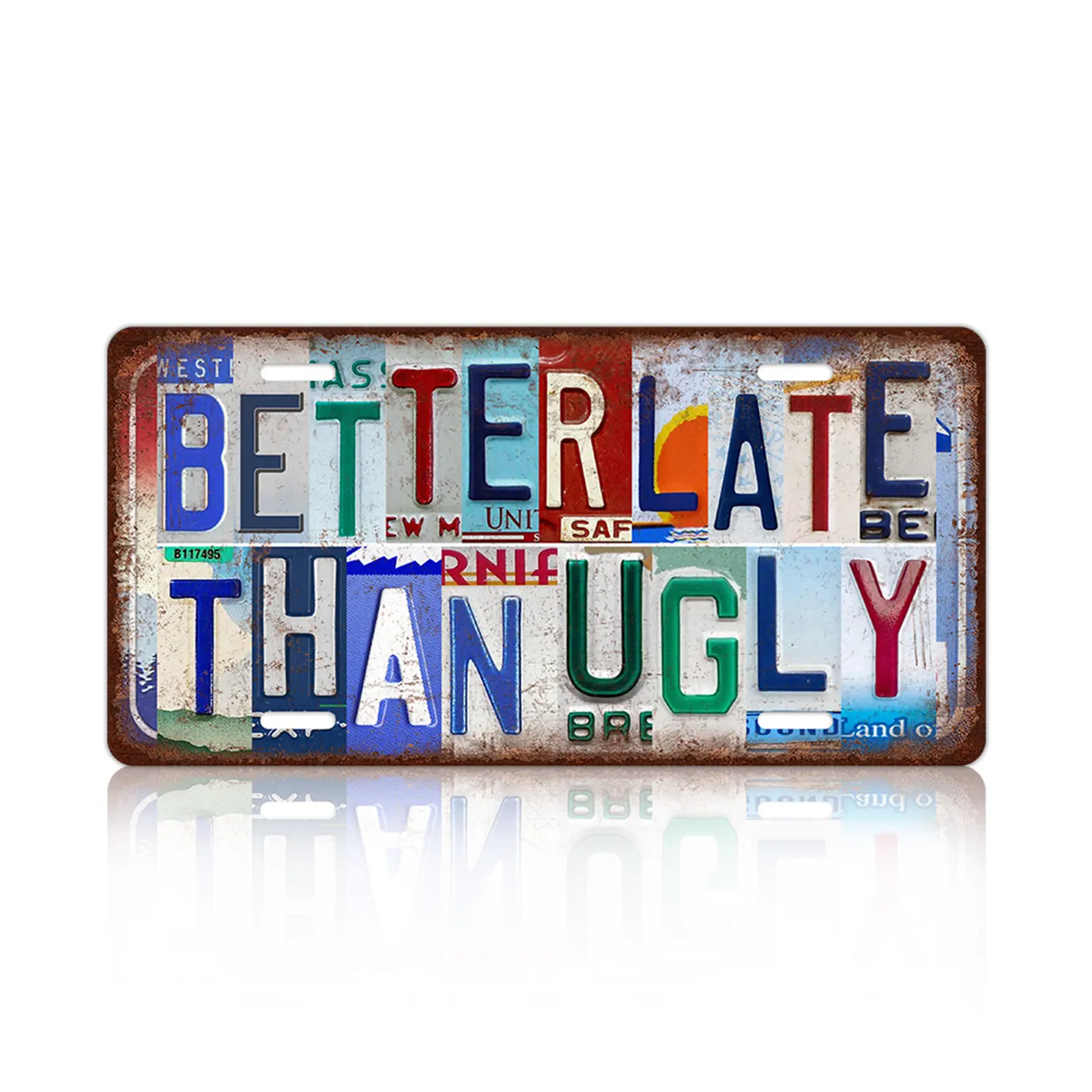 Vintage License plate Wall Decor Metal Sign Tin Signs for Bar Home Bedroom Garage plate-D