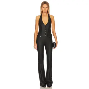retrofete Cynthia Jumpsuit in Coated Black