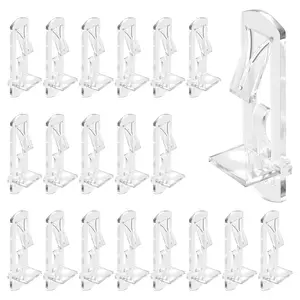 20Pcs 5mm Plastic Locking Shelf Pins Clear Shelf Support Peg Bracket for Kitchen Cabinet Furniture Book Shelves Fits 3/4" Thick Shelves