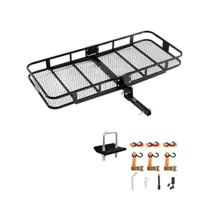 VEVOR 70x 30x 6, Hitch Cargo Carrier, 500 lbs Capacity Hitch Cargo Carrier with Nighttime Reflective Reminder, Folding Hitch Mount Cargo Carrier with Hitch Lock for 2 Receiver, Fit for SUVs