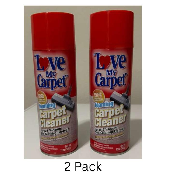 Love My Carpet Foaming Carpet Cleaner 12 oz Self-Cleaning Formula Odor Eliminator Pack of 2 Spray & Vacuum Cleaners Powerful Cleaning Solution