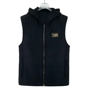 RDLT - Dolce Gabbana Black Badge Steel Logo Hooded Zip-Up Sleeveless Vest Size 48