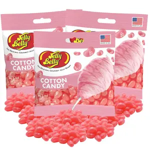 Needzo Jelly Bean Cotton Candy Flavored Beans, Pink Carnival Themed Gourmet Chewy Candy for Boys or Girls, Shareable Bagged Candies, Pack of 3, 3.5 Ounces