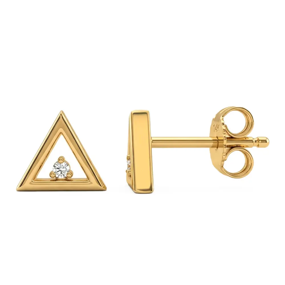 0.02ct 14K Yellow Gold Lab Grown Diamond Earrings