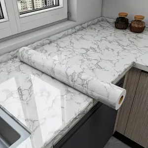 A self-adhesive marble wallpaper-waterproof, heat and oil resistant wall and tabletop stickers-randomly paired with shapes and stripes for furniture, bathrooms, kitchen renovations and home decor, Marble Pattern Wallpaper