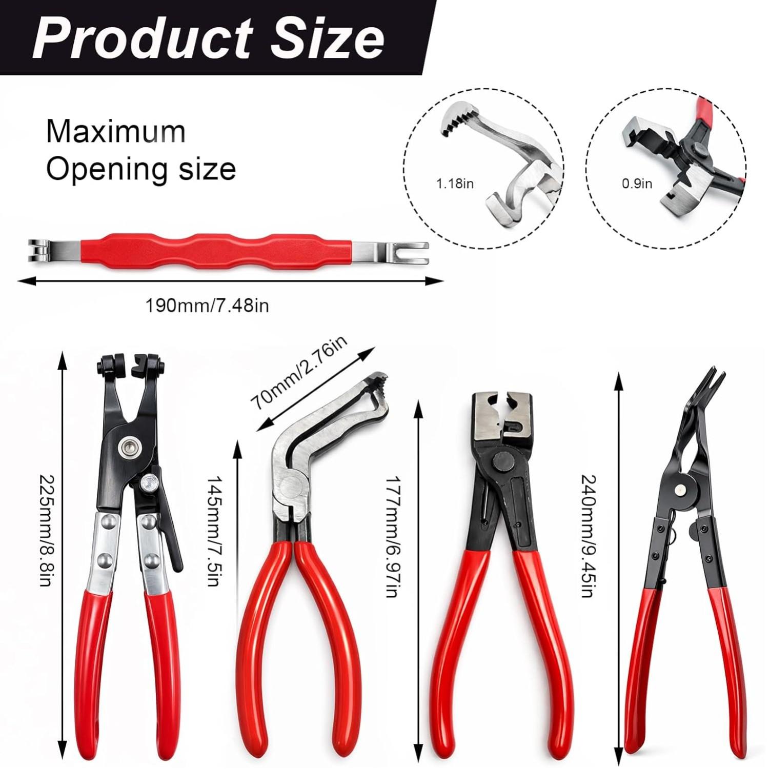 1 Piece Automotive Electrical Disconnect Pliers, Electrical Connector Removal Tool, Automotive Hose Clamp Pliers, Trim Clip Removal Tools, Wire Terminal Remover for Auto Repair