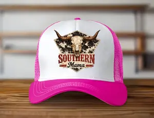 Rustic Southern Mama Skull Trucker Hat