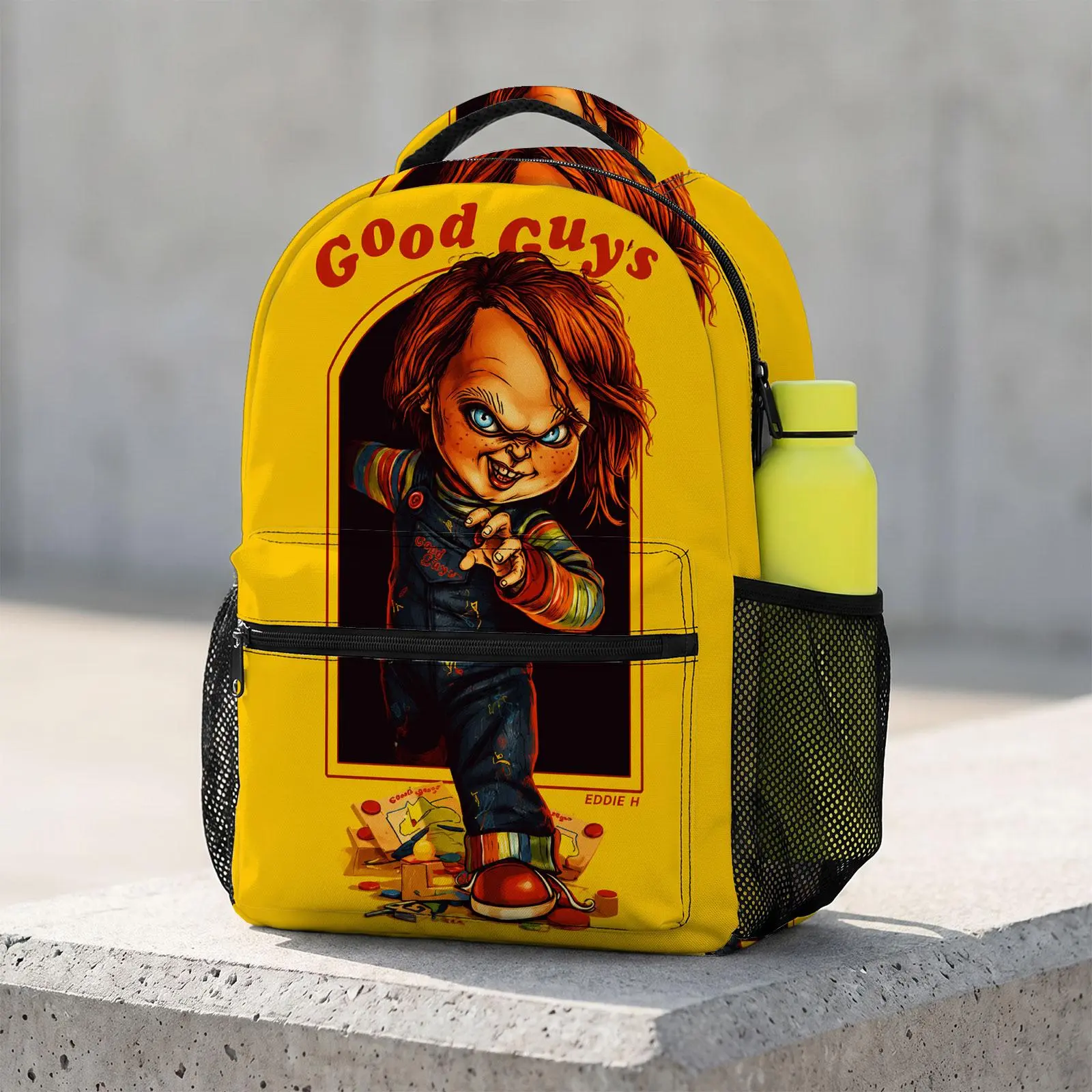 Chucky-Child's-Play Large Capacity Cute Cartoon Animal Travel Bag, Heavy Duty School Backpacks with Chest Buckle, Kawaii Printed Bookbag for Kids