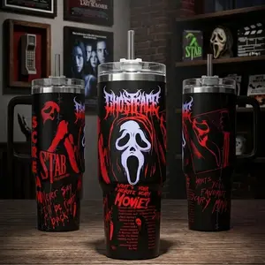 Scream 7 Ghostface Tumbler 40oz 20oz Movie Custom Cup 40 oz Tumbler With Handle, Tumbler 20oz No Handle, Gifts For Fans