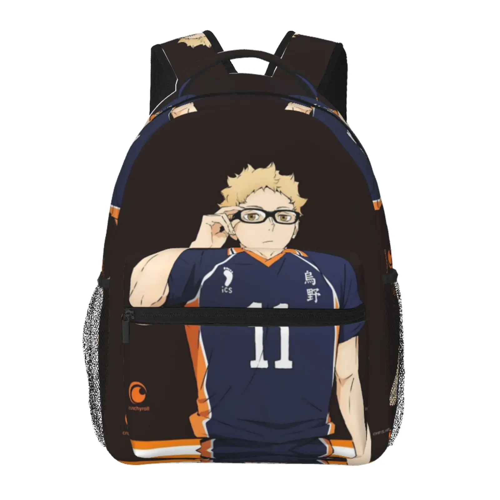 Haikyuu All-Over Print Backpack Large Capacity Haikyuu Everyday Carry Bag for Daily Errands Outdoor Activities Casual Workdays, Cartoon Goth Haikyuu Merch Laptop Daypack School Bag for Men Women Students & Gift Giving