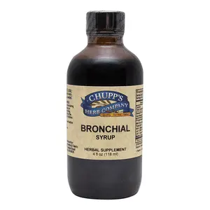 Chupp's Herb Company Bronchial Syrup - Wild Cherry Bark 47 Servings Per Bottle with Ginger Root Herbal Cough Syrup 4 fl oz 118 ml