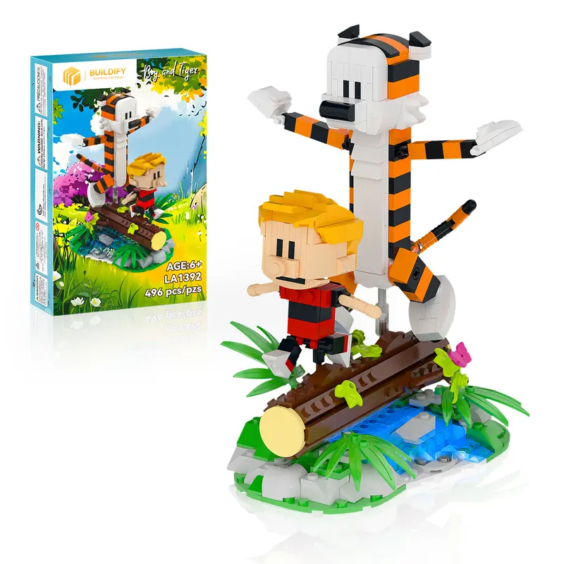 TENHORSES BuildIt Vintage Boy and Tiger Adventure Set LA1392 490 Pieces Collectible Building Kit for Ages 6+ Creative Play Imaginative Scenes Perfect Gift for Young Enthusiasts