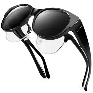 Viral 2-in-1 Clip On Sunglasses Tortoiseshell - Luxury Large Oval Polarized Brown Lens with Transparent Flip Up Readers, Retro Y2K Vintage Style Eyewear for Women, Perfect for Outdoor Driving Party & Everyday Chic Looks