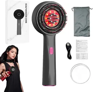 LED Scalp Massager Comb - 3-in-1 Hair Oil Applicator with Red Light & Deep Kneading Massage
