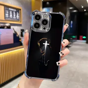 Creative Jesus Pattern Cross Shockproof  Casing For iPhone For iPhone For iPhone 17/16/15/14/13 Pro Max Plus Four Corners Cases 254