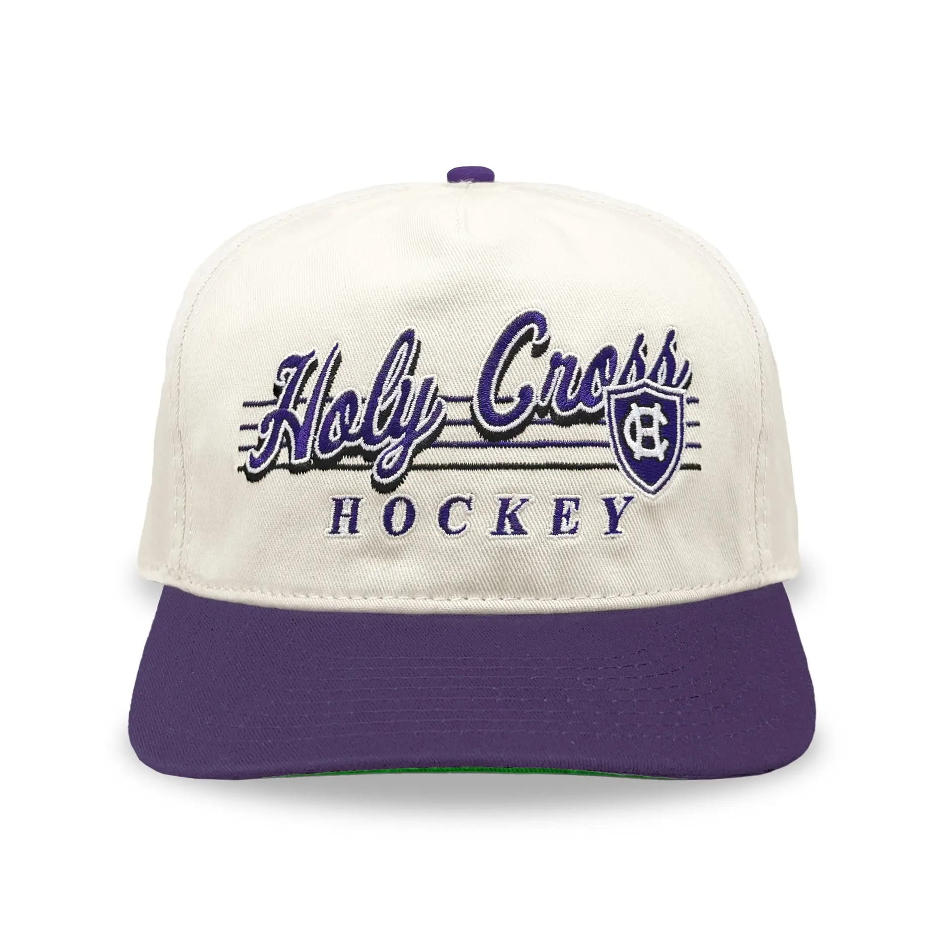 Holy Cross Hockey Snapback: Cream