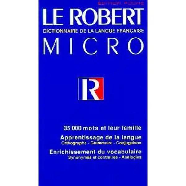 Used Le Robert Micro French Language Dictionary with Conjugation - Collectif, Pocket Edition Paperback Book (Literature & Art Category)