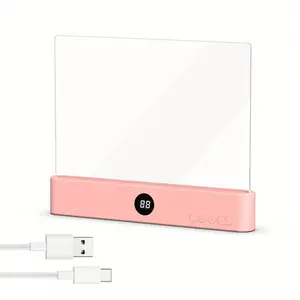 Flat Book Light, Rechargeable Clear LED Smart Reading Light with Timer, Dimmable Full Page Panel Plate Lamp, Eye Protection, Portable Flat Reading Light for Bedside, Travel, Study，private reading light for bed，rechargeable flat panel reading lamp