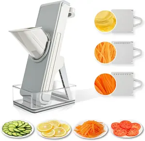 Safe Mandoline Slicer for Kitchen, 4-In-1 Chopper Vegetable Cutter, Mandolin Julienne Slicers for Fruits and Vegetables, Potato Cutter for Fries, Kitchen Gadgets and House Essentials