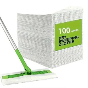Disposable Dust Mop Pads for Floor Cleaning, Thick Static Cling Paper, 30/60/100 Pack, Ideal for Vacuum Cleaners, Easy Wipe & Remove Dirt, Flat Mop Pads