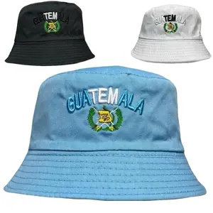 Guatemala Flag Embroidered Bucket Hat, Unisex, Casual Street Style Guatemala Flag Embroidered Bucket Hat, Unisex, Casual Street Style
