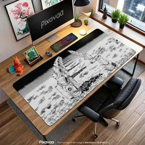 Chainsaw Man Manga Panel Mouse Pad - Dark Devil Hunter Art Desk Mat, CSM Aesthetic Gaming Pad, Anime Gift