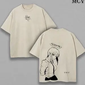 Makima - Chainsaw Man T-Shirt Anime Clothing Makima Tee Washed Heavy Cotton T-shirt, Gift For Anime Merch Fan, Manga Lover Gift Gift For Him Gift For Her Menswear Clothing anime lover XTV