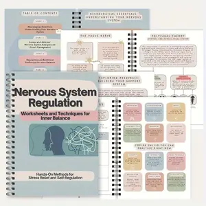 Nervous Balance Guided Journal & Wellness Log - Somatic Exercises & Vagus Nerve Techniques for Stress Relief, Self-Care Notebook with Worksheets, Coping Strategies & Daily Reflection, Mental Health Diary for Inner Calm & Emotional Resilience