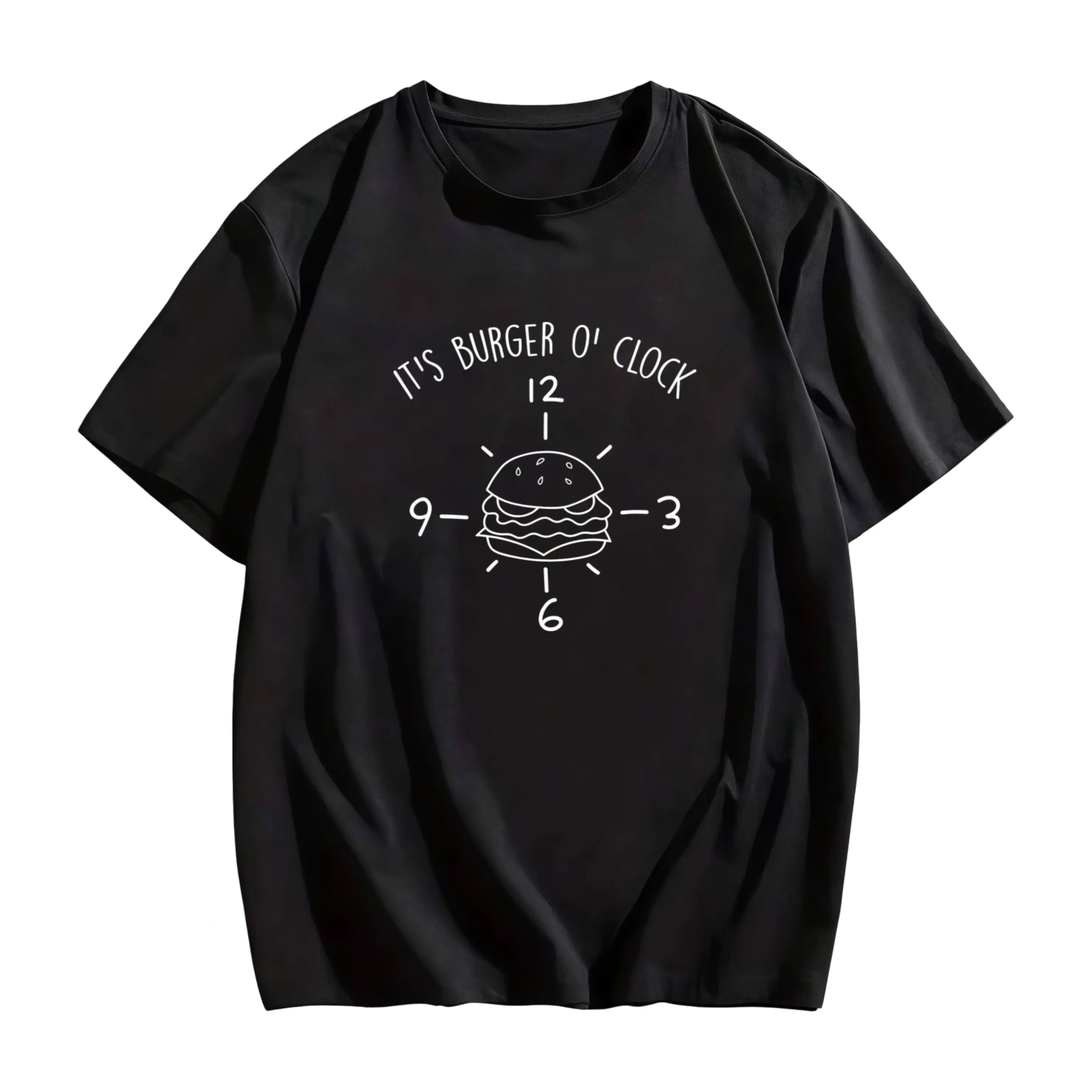 Women's Funny Burger Quote 100% Cotton Crew Neck Fitted Cut Machine Wash T-Shirt, Streetwear, Top