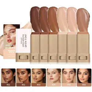 6-color Moisturizing Foundation Stick,MultiUse Concealer & Highlighter & Hydrating natural Tinted Cream for Contour Flawless Makeup Finish -Versatile coverage Cosmetic Tool , daily gift