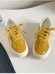 Korean Style Women's Training Shoes, Casual Lace-Up Sneakers for Spring & Fall, Trendy Sports Footwear for Daily Wear, Casual Athletic Footwear