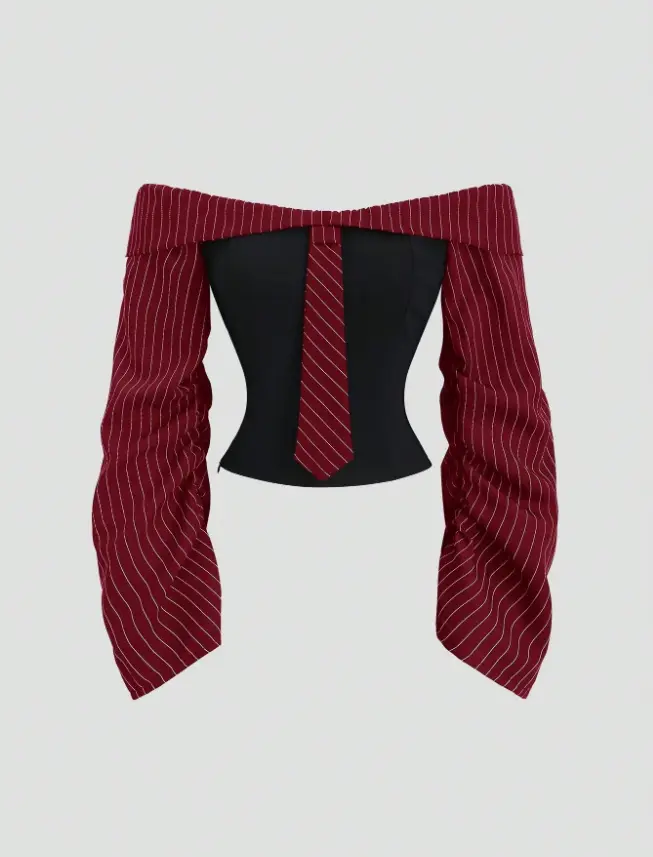 Gothic Style Asymmetrical Ruffle Long Sleeve Off-Shoulder Sexy Slim Fit Party Blouse For Women, Autumn