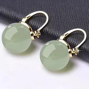 Flash & Finesse Jade Earrings, Hypoallergenic with Secure Buckle, Elegant Fashion Jewelry for Women
